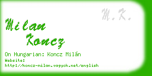 milan koncz business card